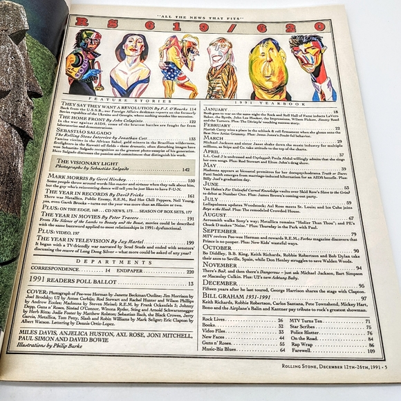 Rolling Stone Magazine Covers Yearbook Double Issue Lot of 4- Years 1989-1992 - Picture 9 of 12